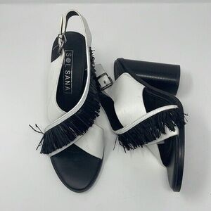 Sol Sana Black Fringe Sandals 39